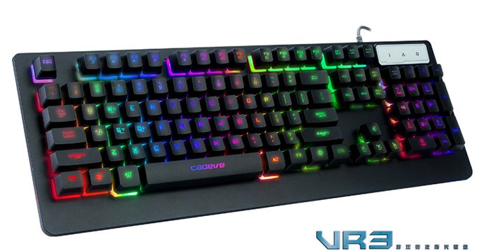 凯迪威VR3 悬浮式游戏键盘 机械手感 字符发光 黑色
