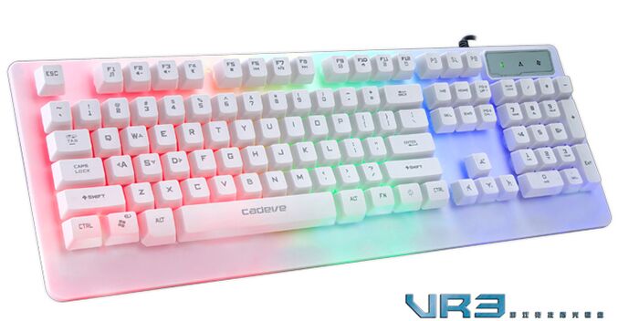 凯迪威VR3 悬浮式游戏键盘 机械手感 字符发光 白色