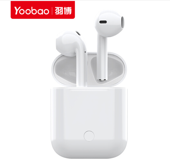 羽博（Yoobao）502无线蓝牙耳机双耳立体升级版iPhone入耳式隐形X可接听电话安卓听歌通用 【升级双耳版】白色