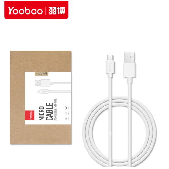 羽博（Yoobao） 402安卓数据线 多功能手机快充充电器usb线适用华为vivo小米 白色1米